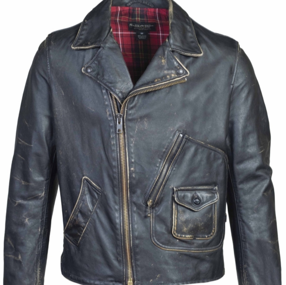 Schott Perfecto distressed leather jacket